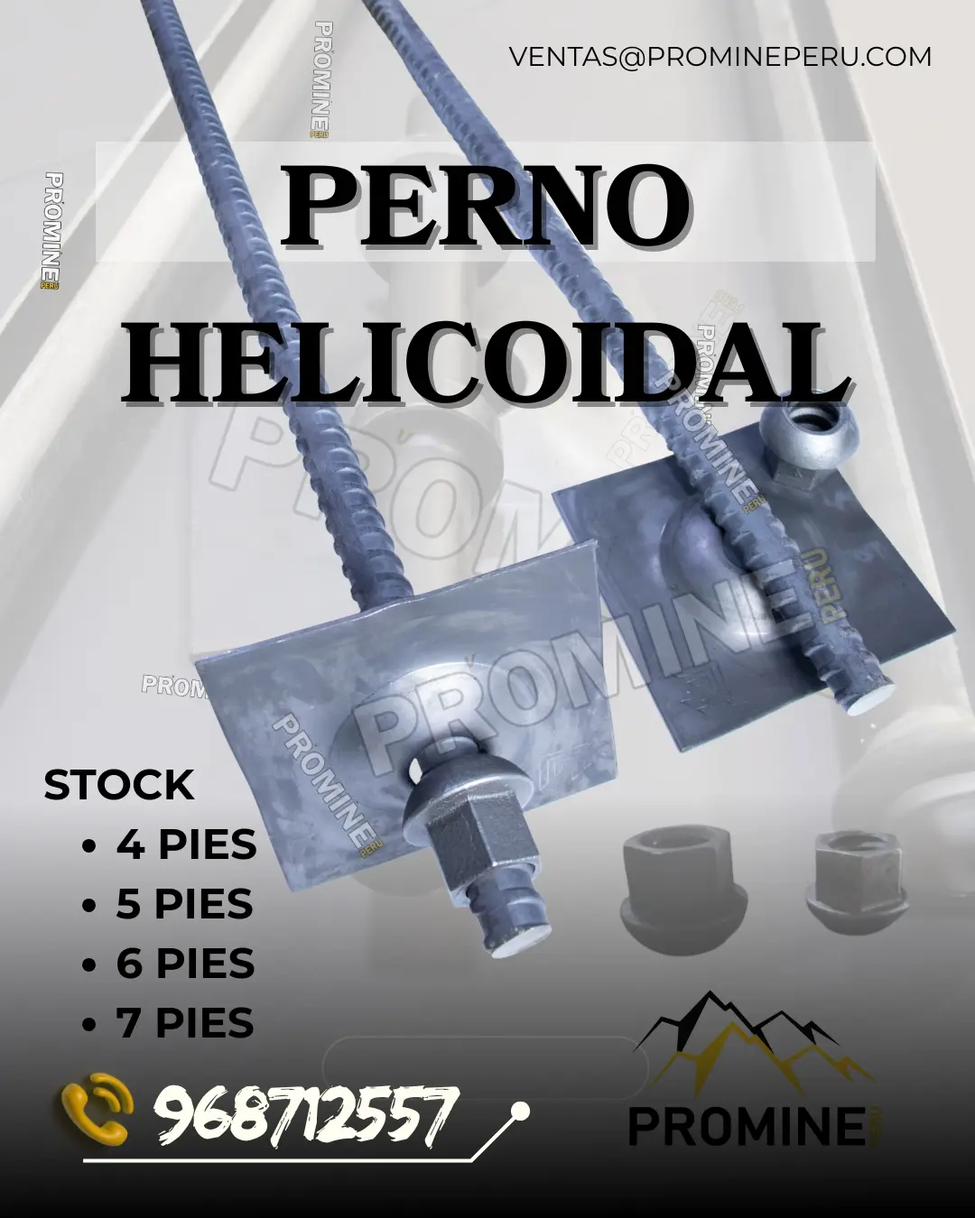 PERNO HELICOIDAL PRODUCTO MINERO