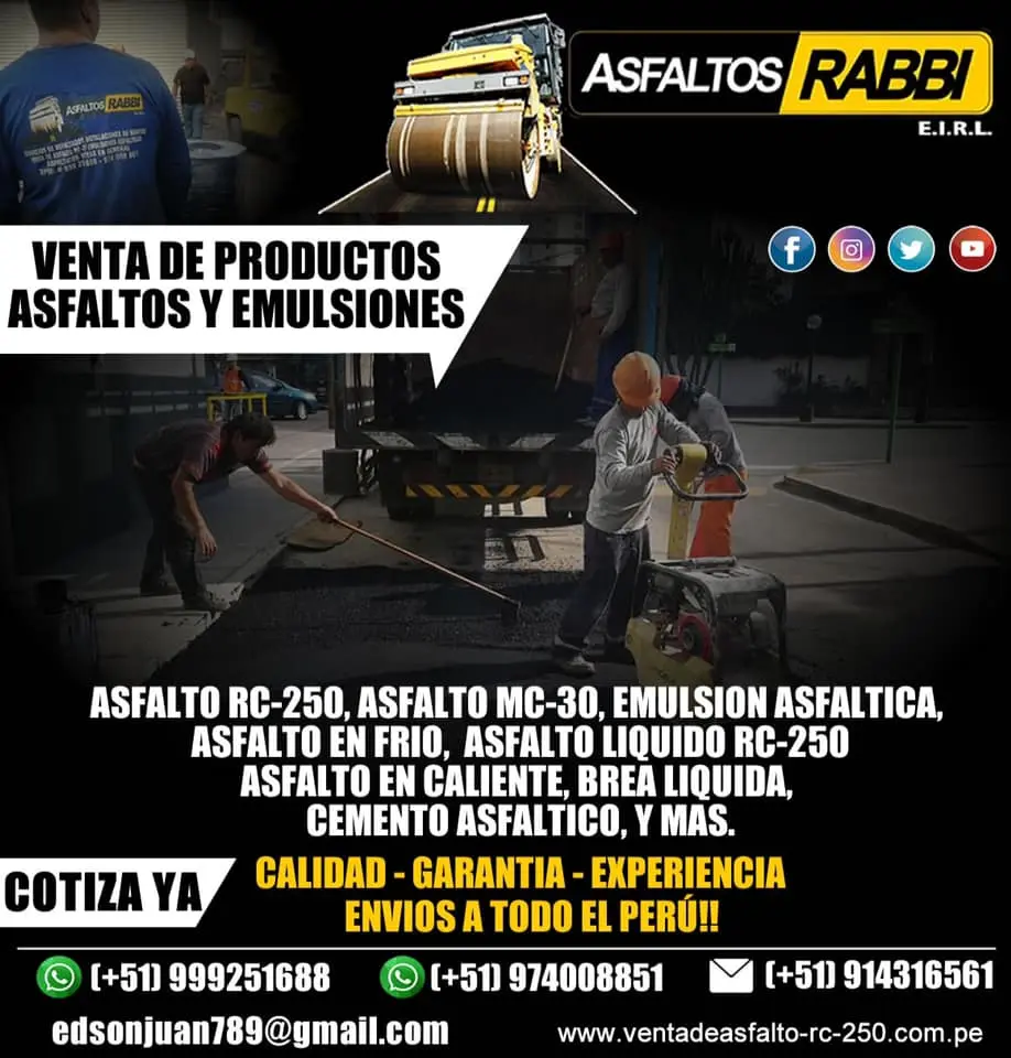 VENDO RC-250 ASFALTO MC-30 ASFALTO EN FRIO EMULSION