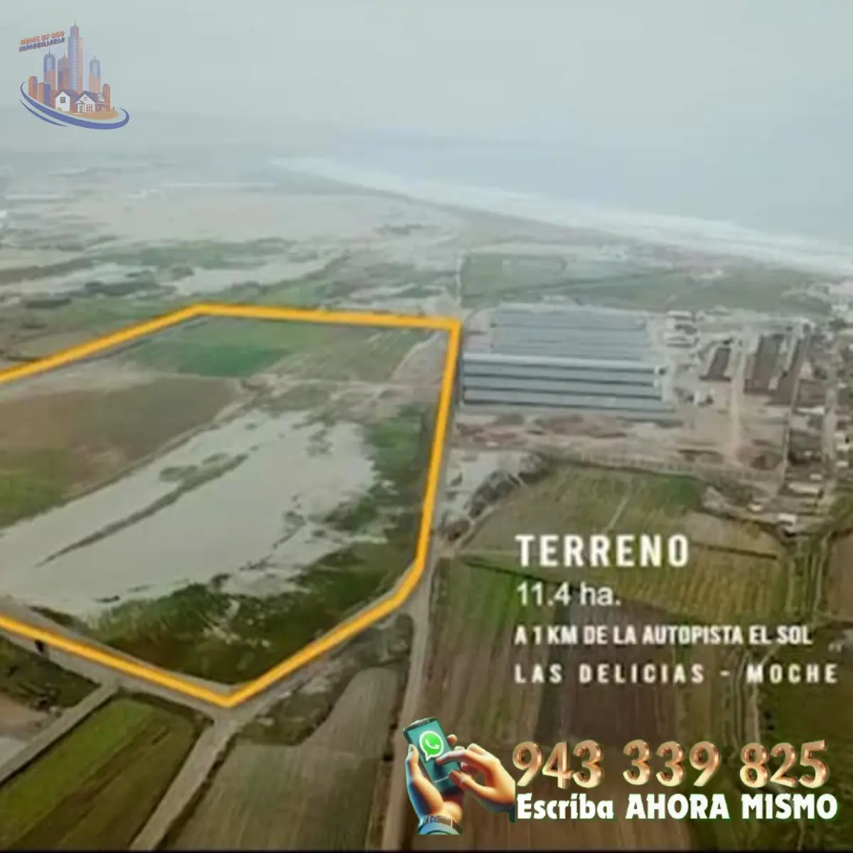 Vendo 10 hectáreas en Las Delicias de Moche Trujillo Perú