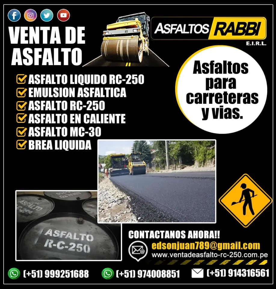PRODUCTOS DE PRIMERA CALIDAD ASFALTO RC250 ASFALTO MC30 BREA