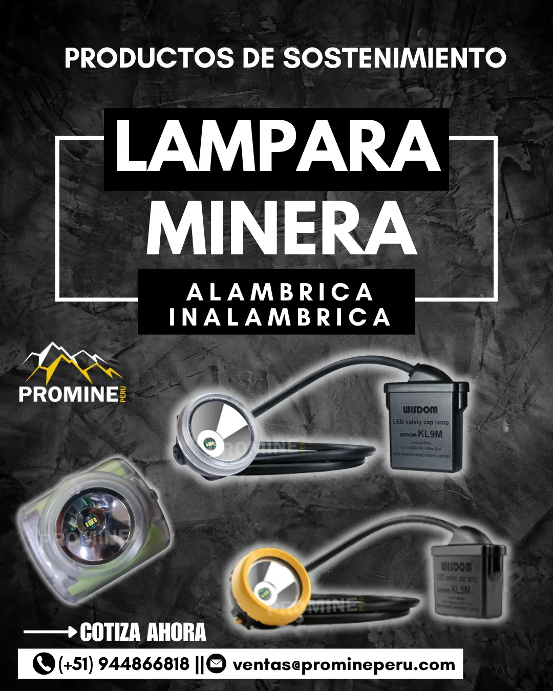 Lámpara Minera KL9M Alámbrica Iluminación minera