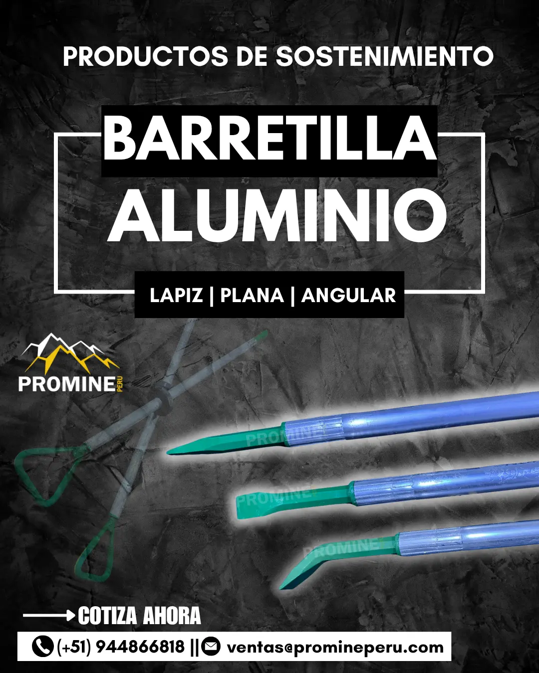 Barretilla de Aluminio Desquinchador Minero Herramienta 