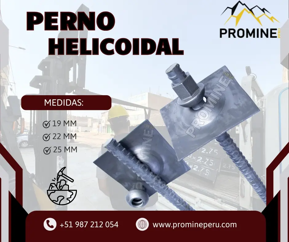 Perno Helicoidal Estabilidad Total en Trabajo Subterránea