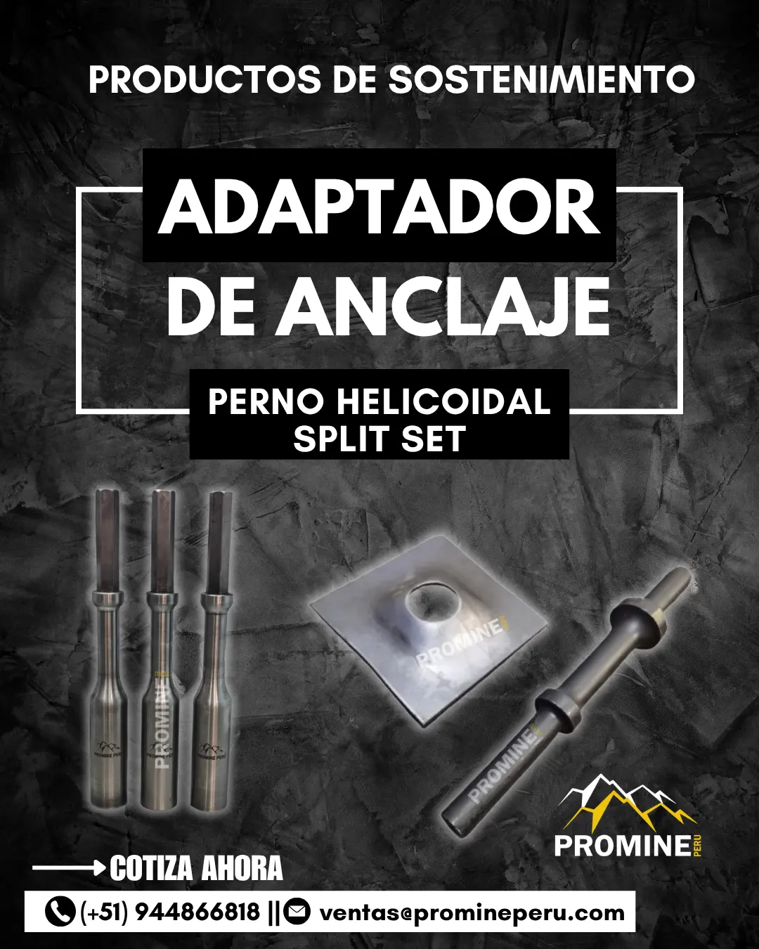 Adaptador de Anclaje Split Set y Perno Helicoidal Conect