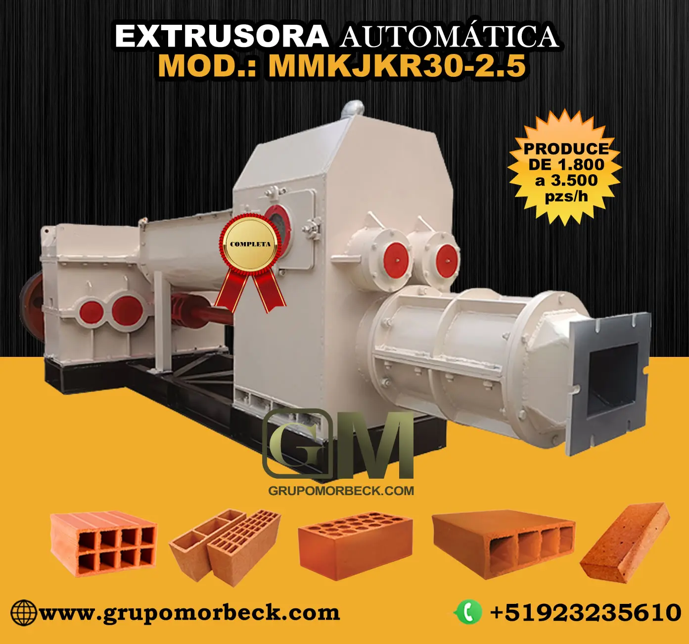 MAQUINARIA EXTRUSORA FABRICAR LADRILLOS DE ARCILLA