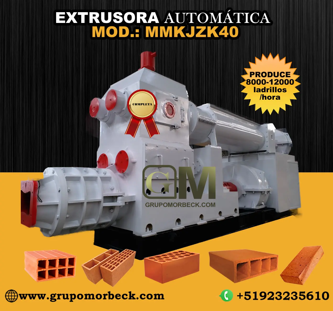 MAQUINARIA EXTRUSORA FABRICAR LADRILLOS DE ARCILLA