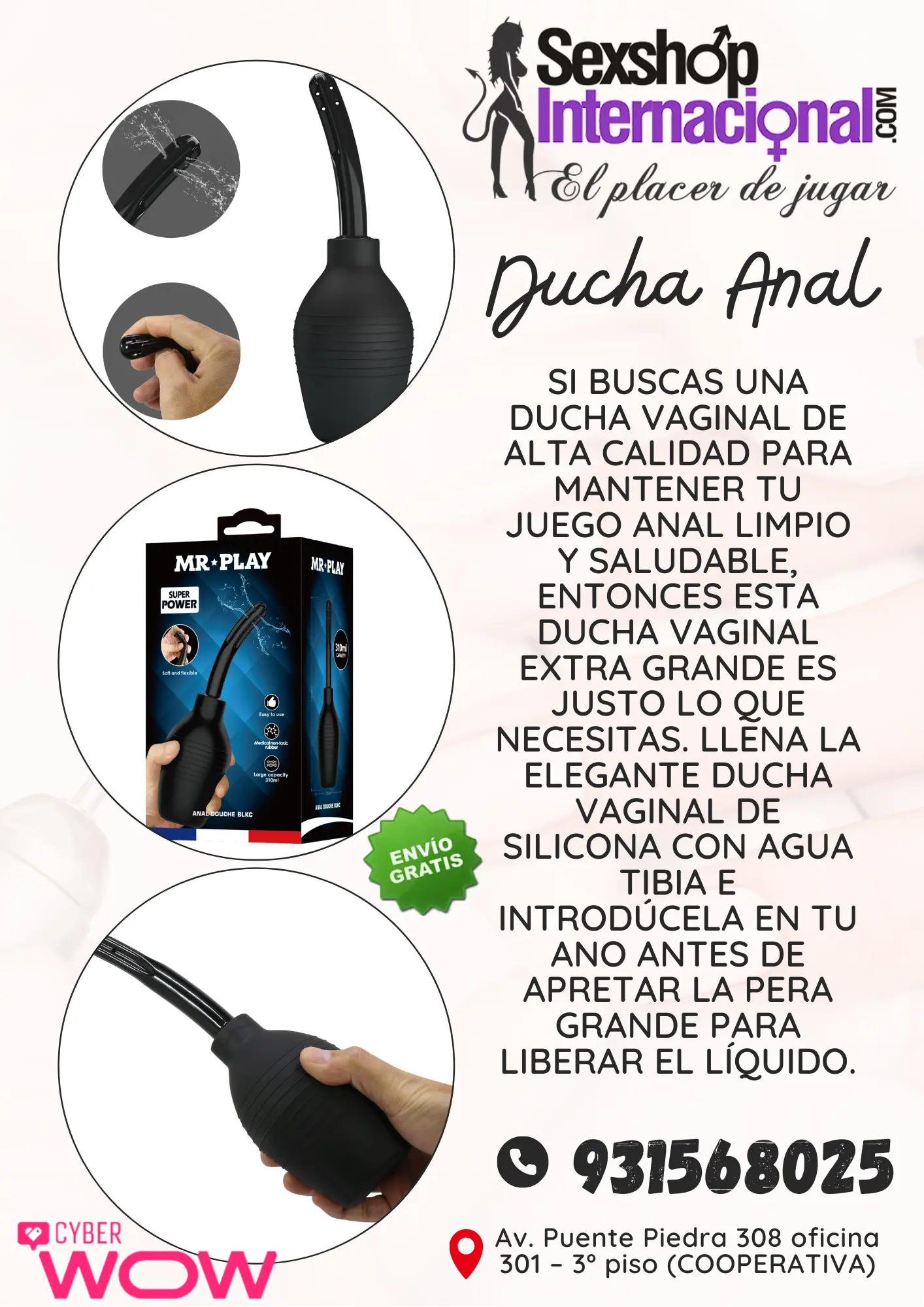 DUCHA ANAL PARA NO TENER INCOMODIDAD PARA EL SEXO ANAL .