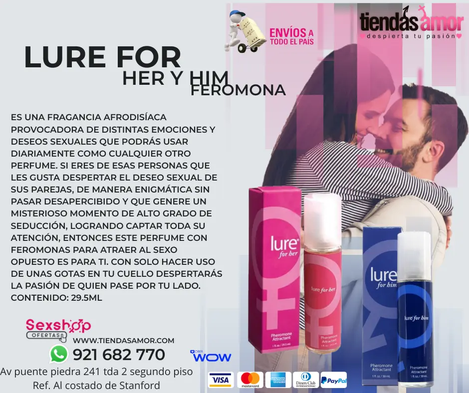 Perfume LURE FOR HIM y HER SEXUAL Retardantes Potencia Sexua