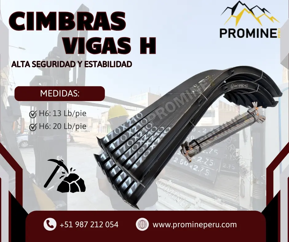 Cimbra metálica para vigas H4 - H6 Promine Perú