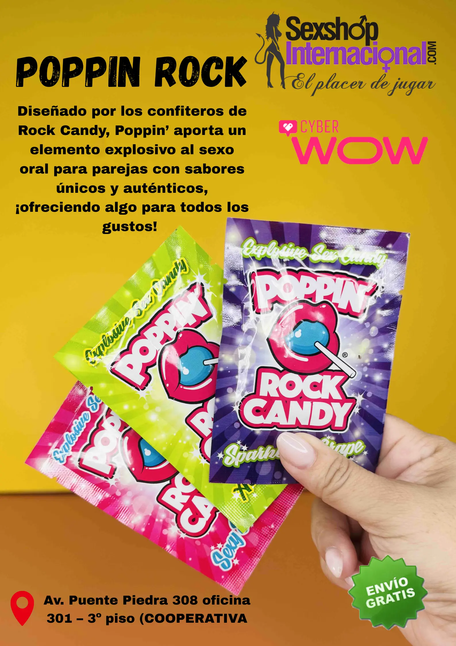 POPPIN ROCK CANDY CARAMELO SEXUAL EXPLOSIVO SEXSHOP