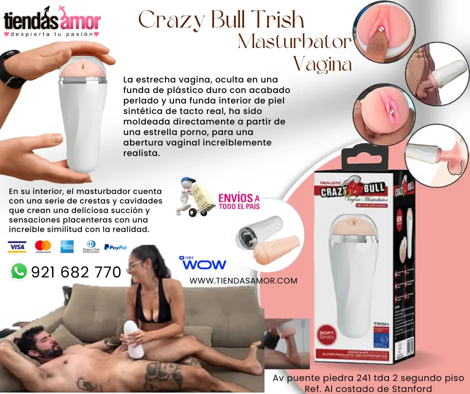 Crazy Bull Masturbador vaginal realista Trish 3D juguetes 