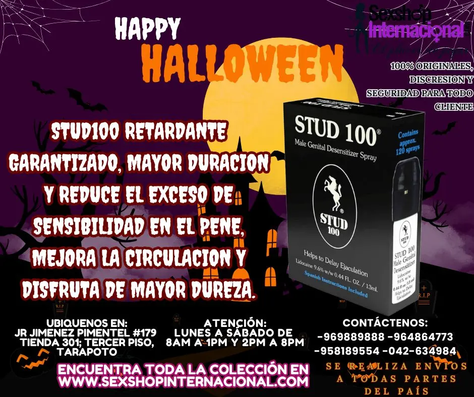 RETADANTE STUD 100 PARA TU HALLOWEEN DURACION GARANTIZADA TA