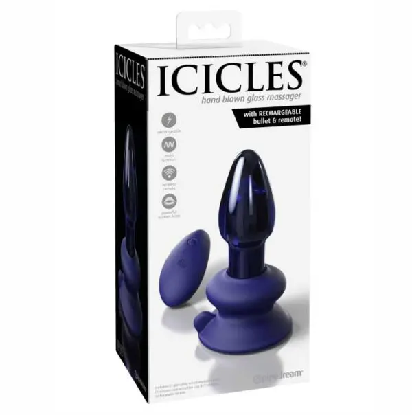 VIBRADOR ICICLES VIDRIO AZUL N 85