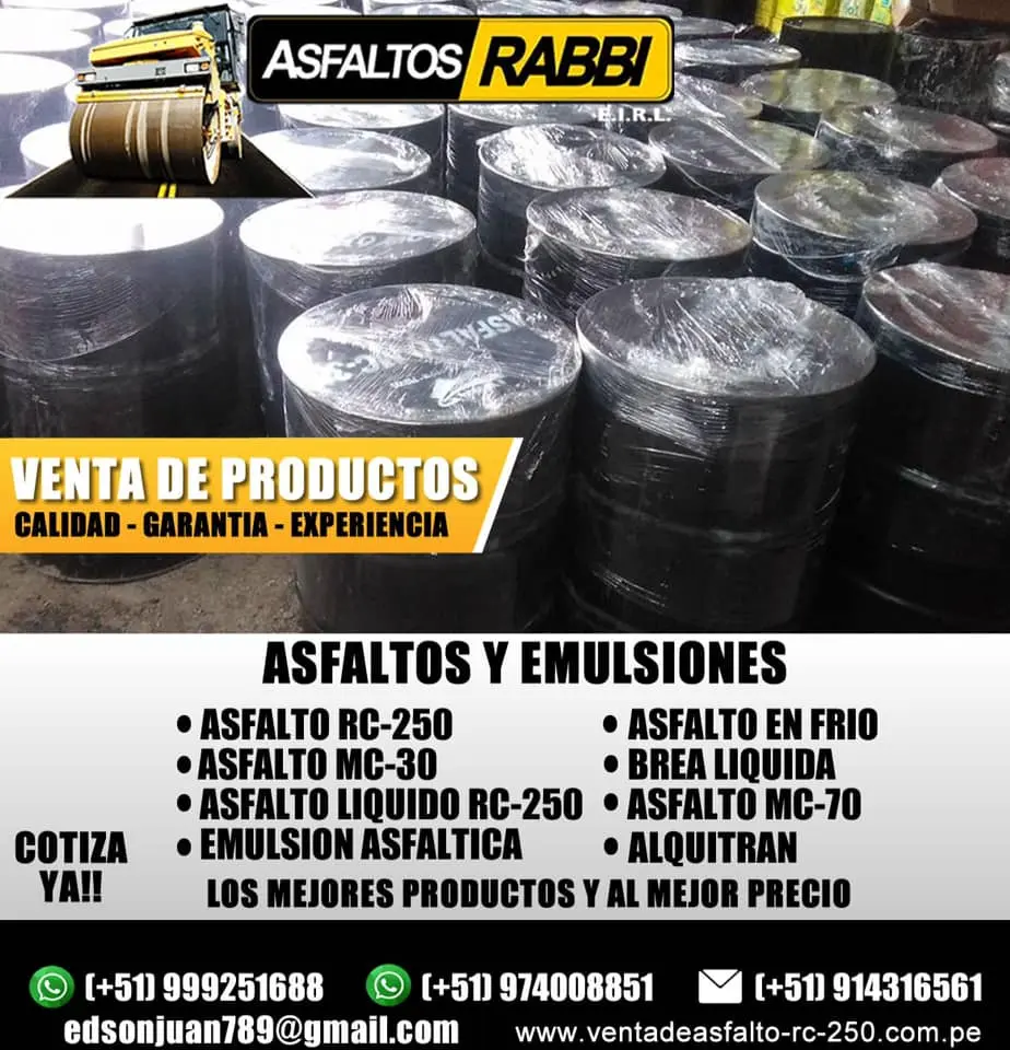 VENDO ASFALTO RC250 EMULSION ASFALTICA MODIFICADA ALQUITRA