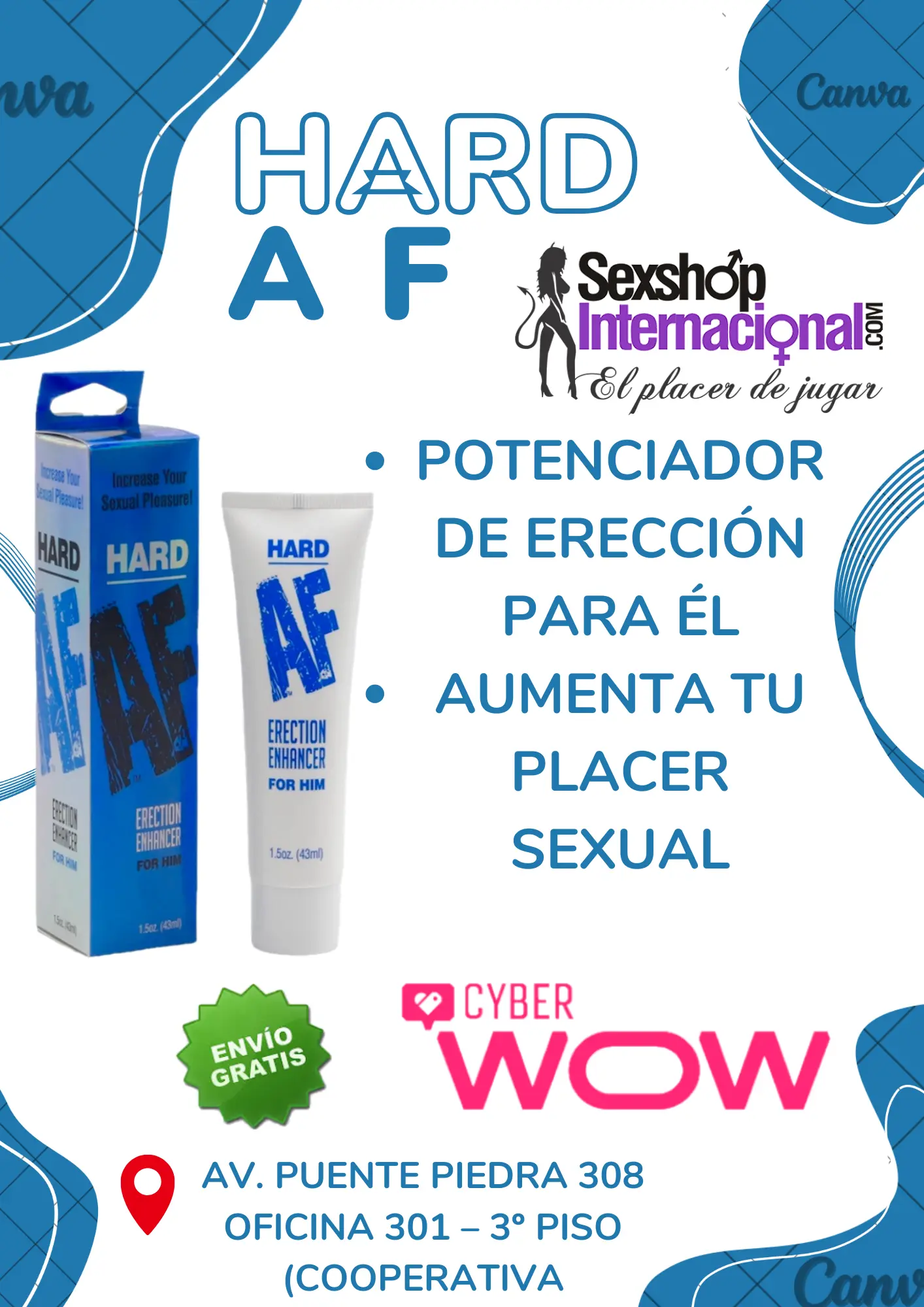 HARD AF POTENCIADOR DE ERECCIÓN INCREMENTA TU PLACER SX