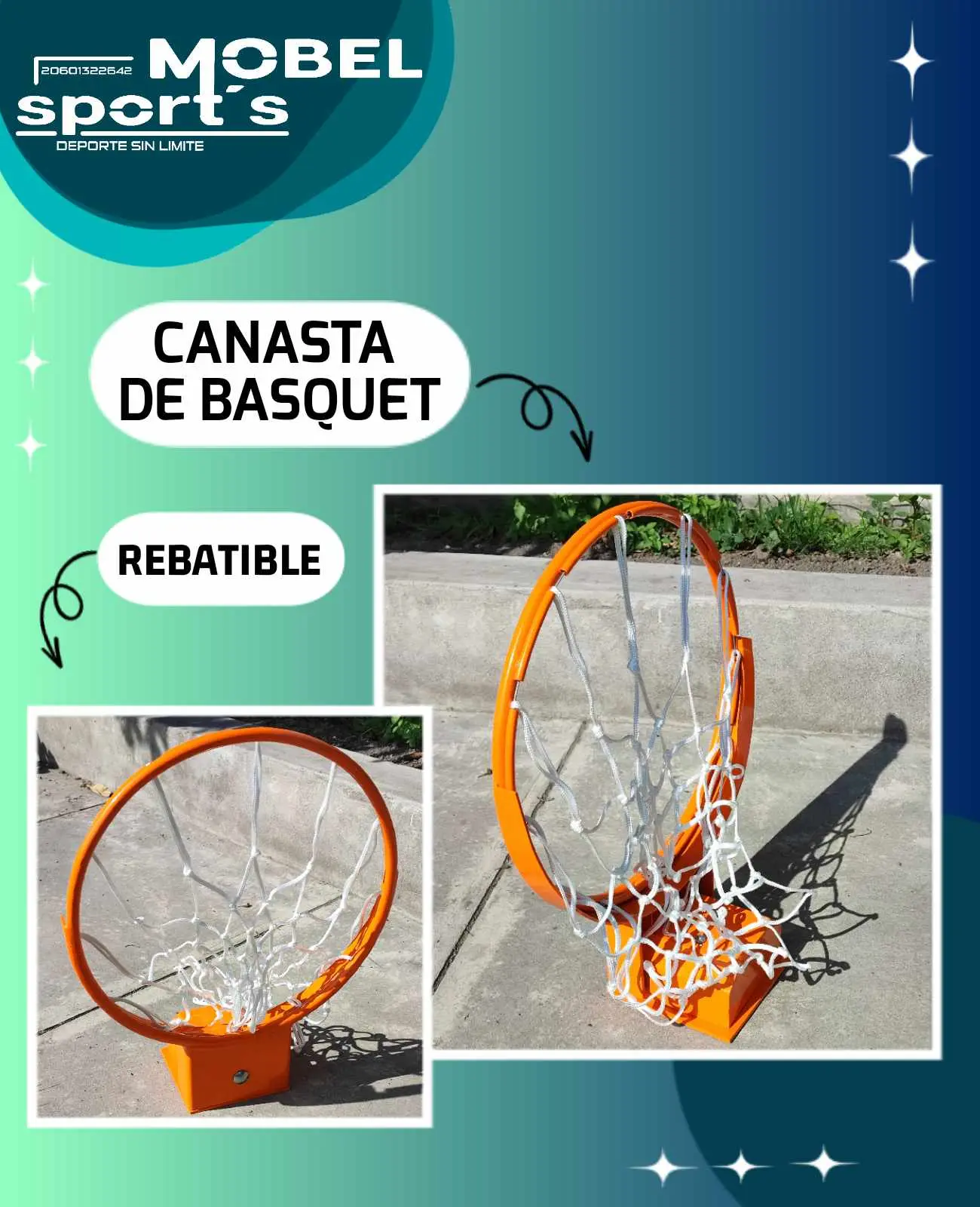 Aros para tablero de basquet mobel sports