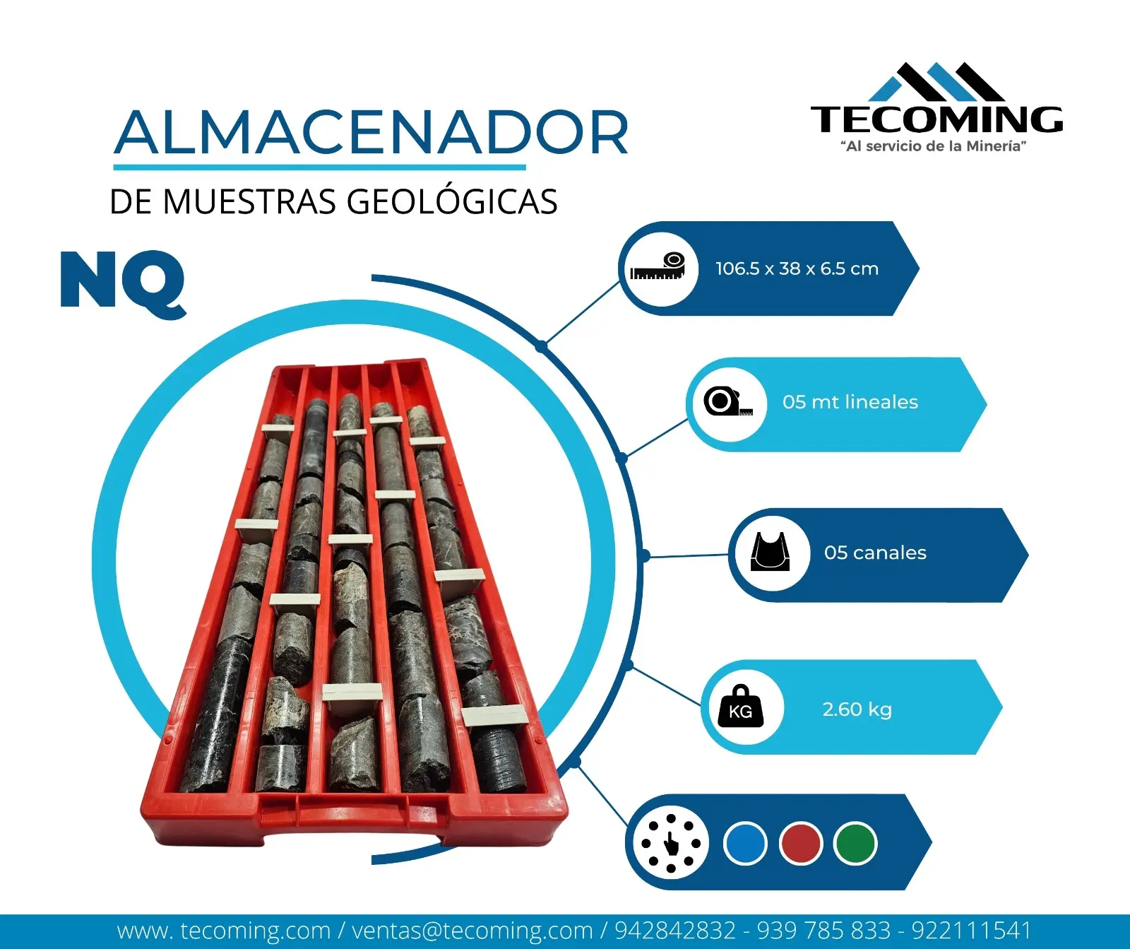 BANDEJAS PARA ALMACENAMIENTO DE MINERALES NQ