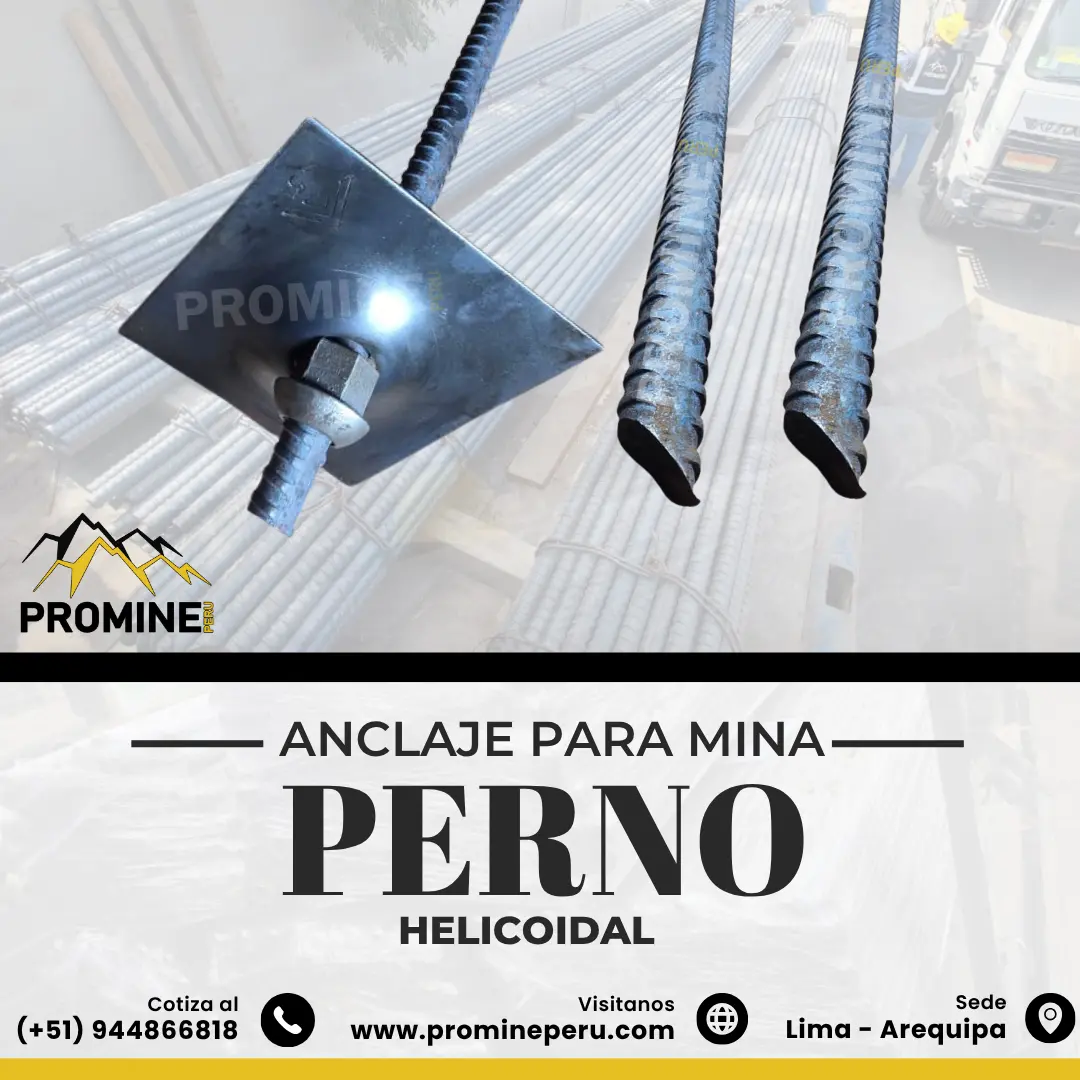 Perno Helicoidal Anclaje Mecánico Minero