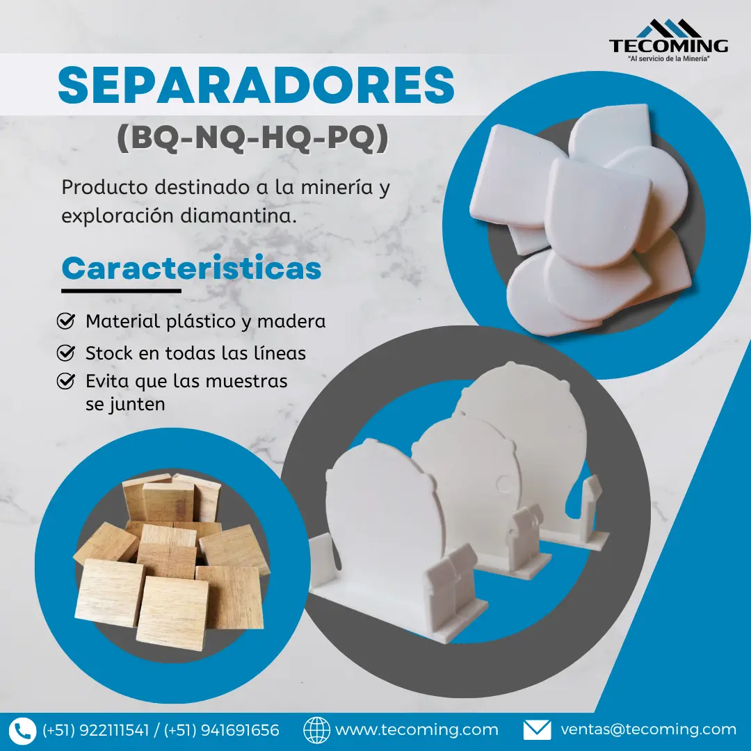 Separadores para Testigos de Proyectos Mineros