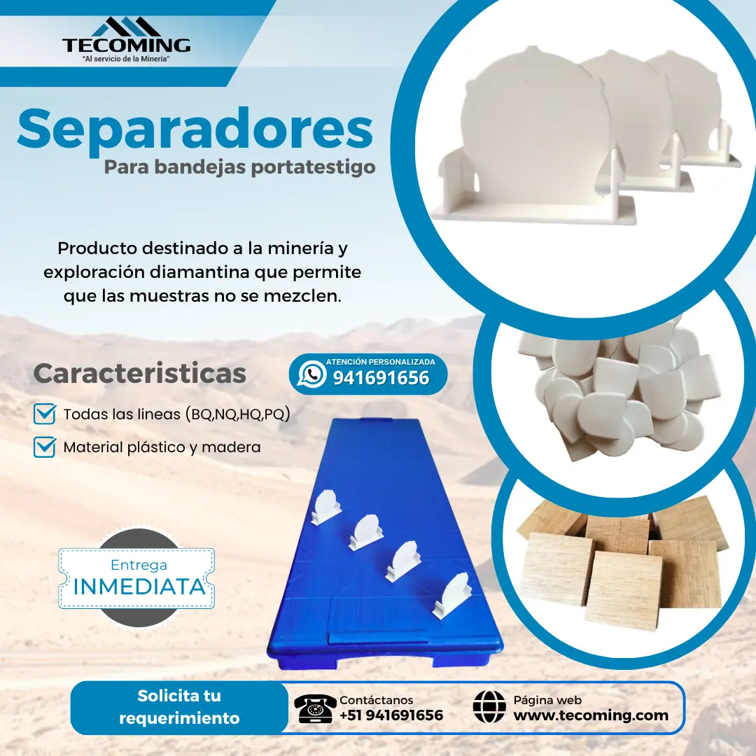 Separadores para Logueo Técnico de Testigos de perforacion