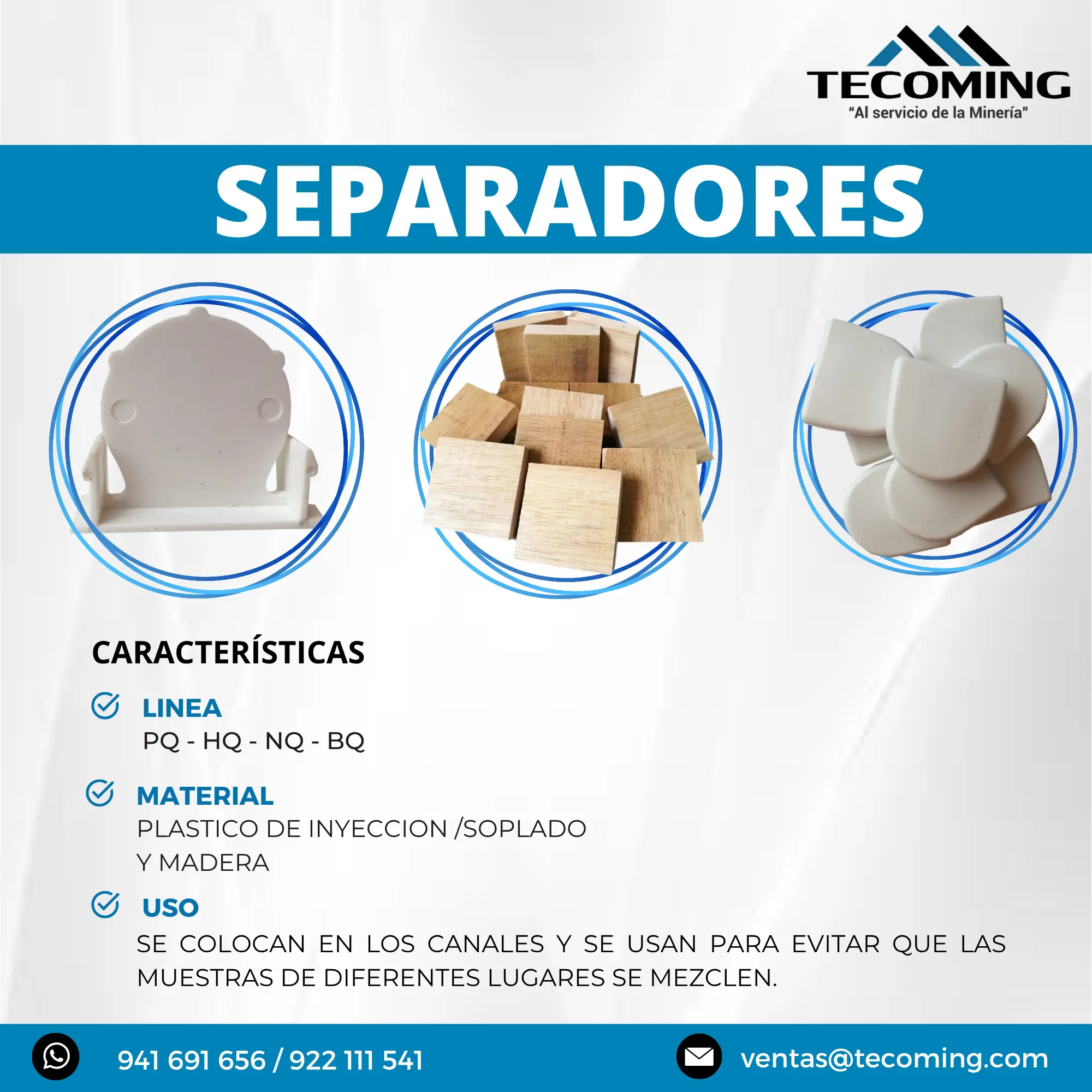 Separadores para Control de Calidad en Exploración