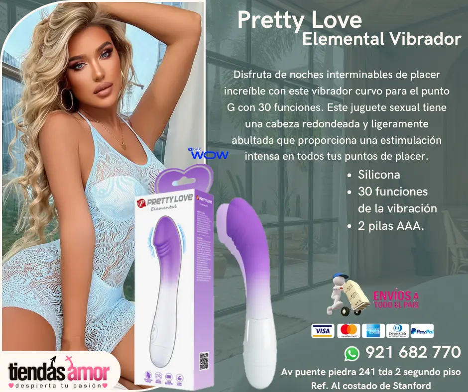 Vibrador Elemental Pretty Love Morado Blanco juguetes 