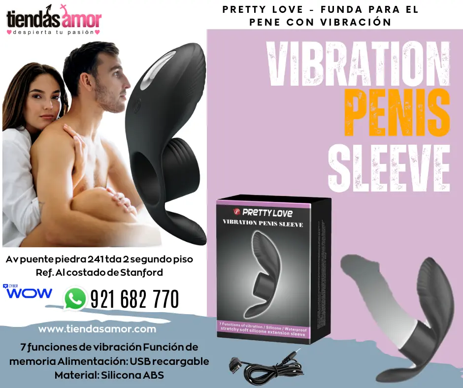 Vibration Penis Sleeve USB recargable juguetes Masturbadores