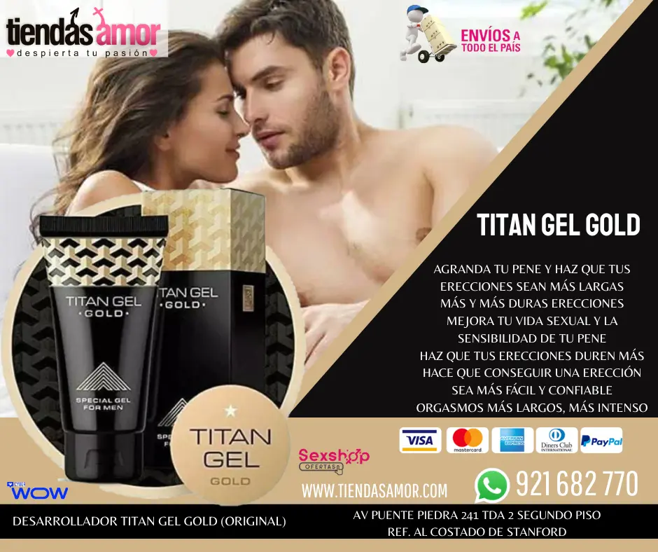  Titan Gel Gold AGRANDA TU PENE juguetes Masturbadores 