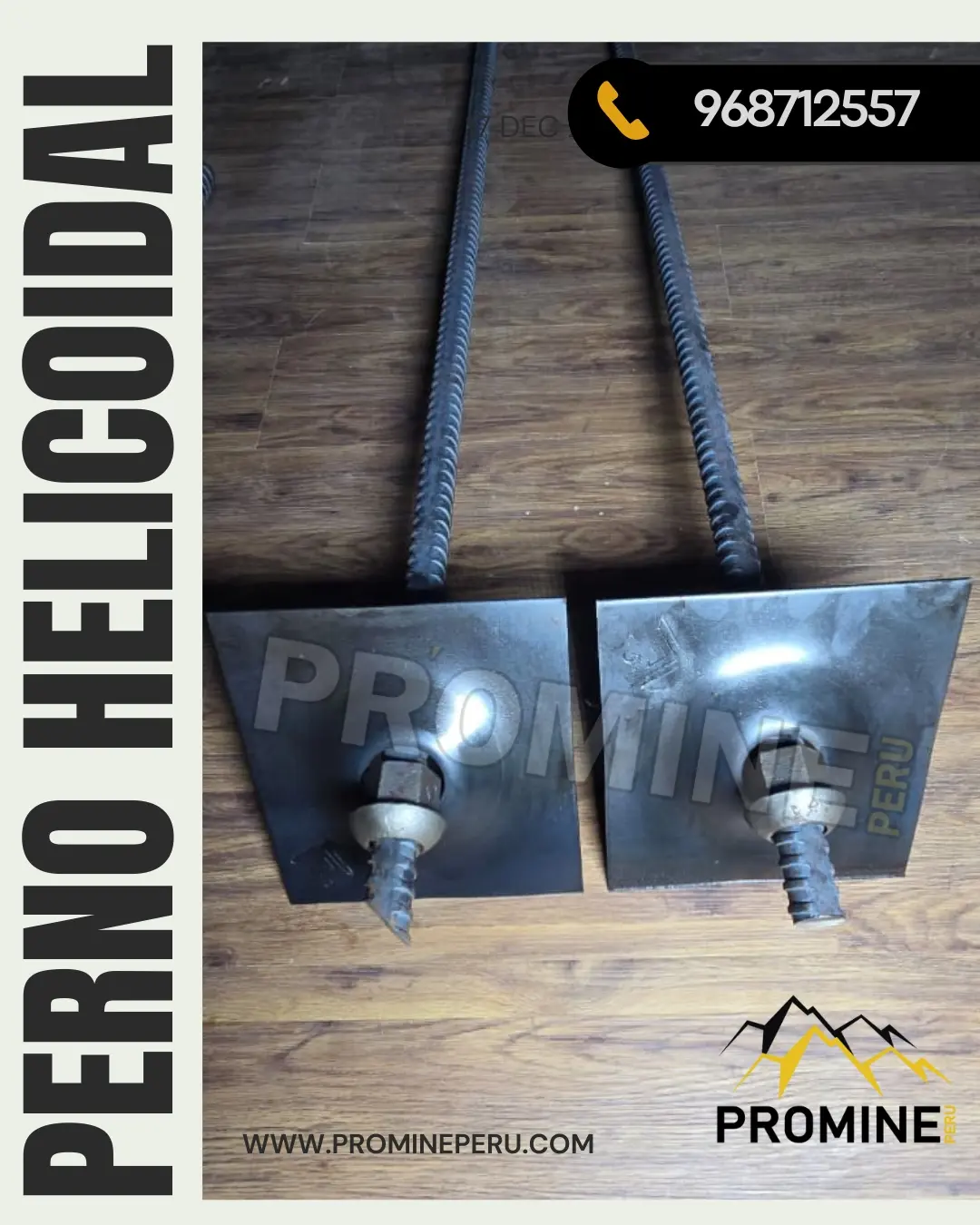 PERNO HELICOIDAL CON PLACA PRODUCTO MINERO