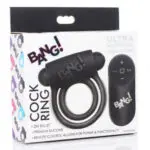 A-ANILLO VIBRADOR CONTROL REMOTO DE SILICONA NEGRO