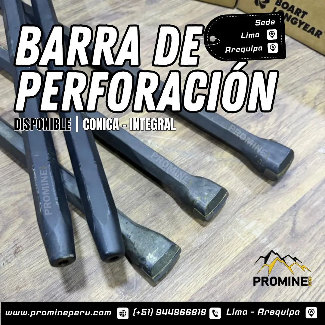 Barra Cónica e Integral para Perforación