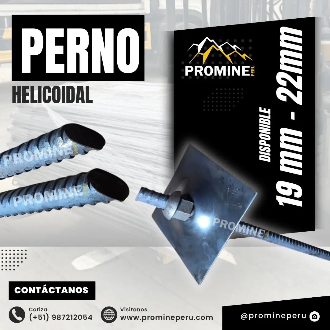 Perno Helicoidal Sostenimiento Confiable Para Minería