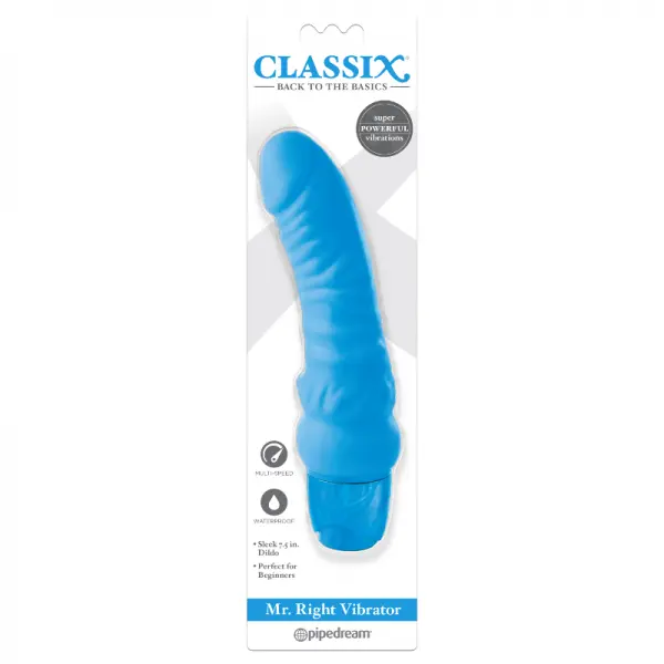 VIBRADOR CLASSIX MR. RIGHT LIGHT BLUE