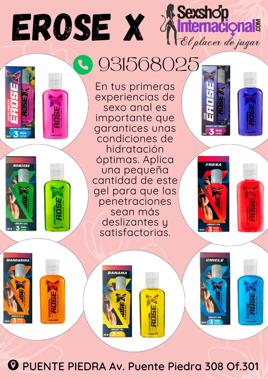 EROSE X LUBRICANTE ANAL - SEXSHOP PUENTE PIEDRA SS