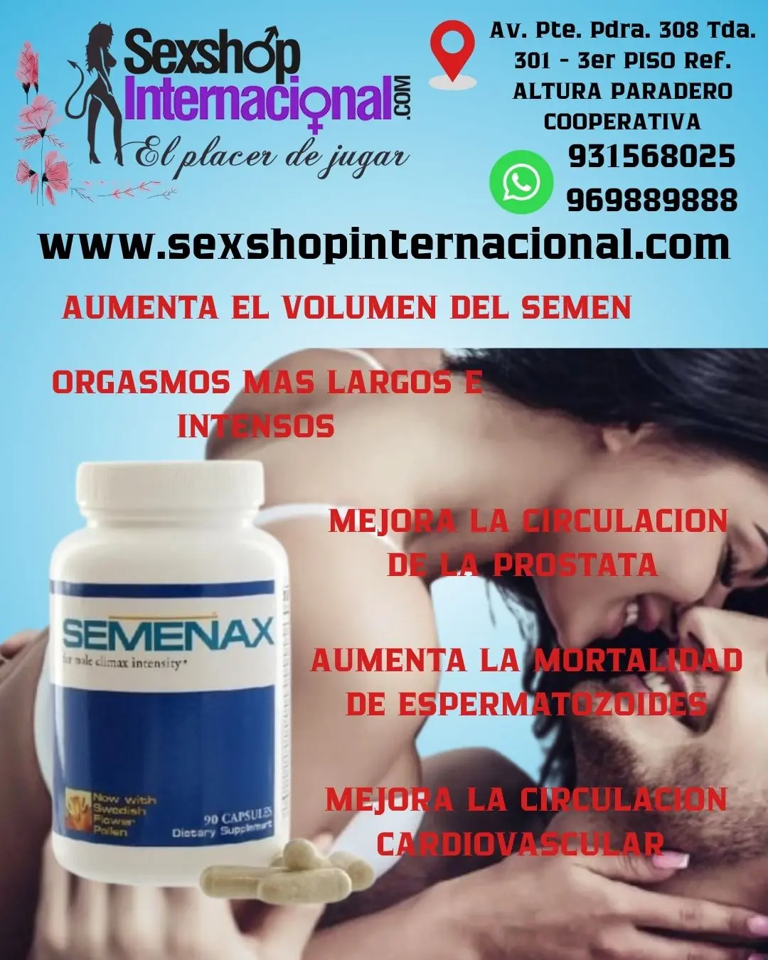 SEMENAX AUMENTA LA MOTILIDAD DE TUS ESPERMATOZOIDES SEXSHP