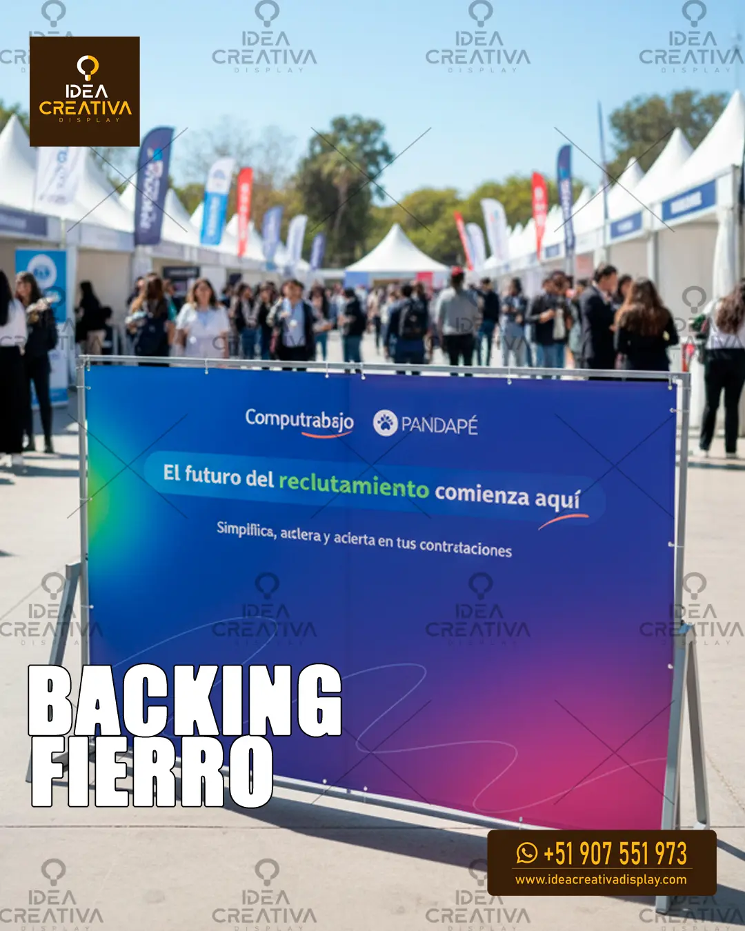 Backing Fierro Exterior Reforzado Estructura Metálica de A