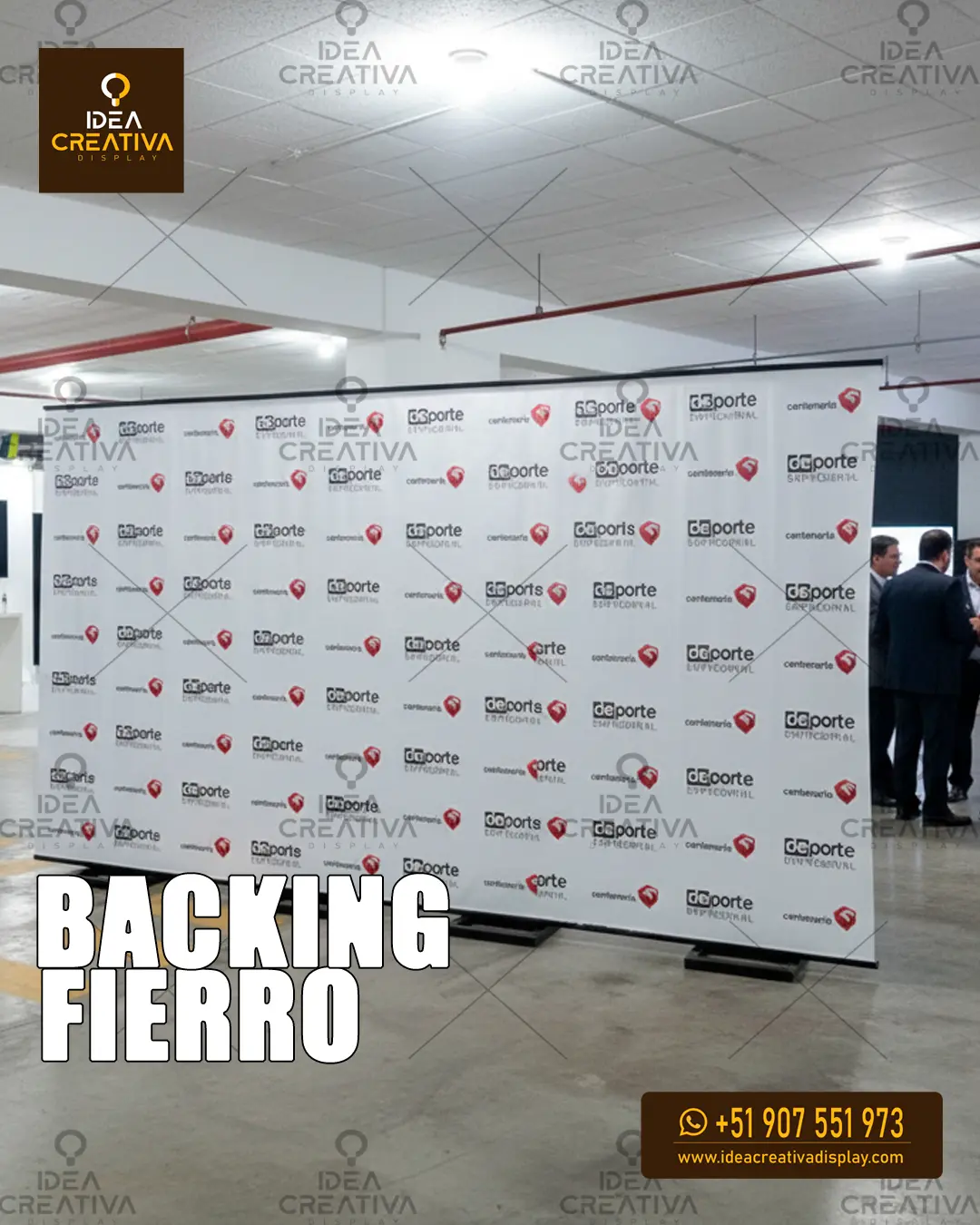 Backing Fierro Exterior Reforzado Estructura Metálica de A