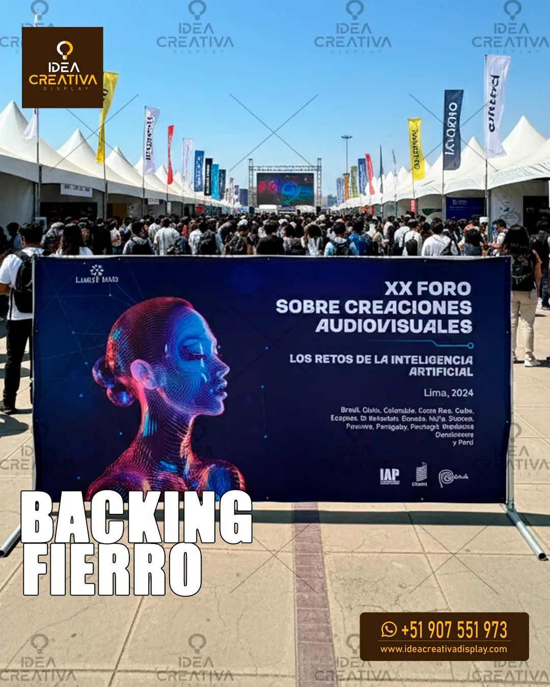 Backing Fierro Exterior Reforzado Estructura Metálica de A