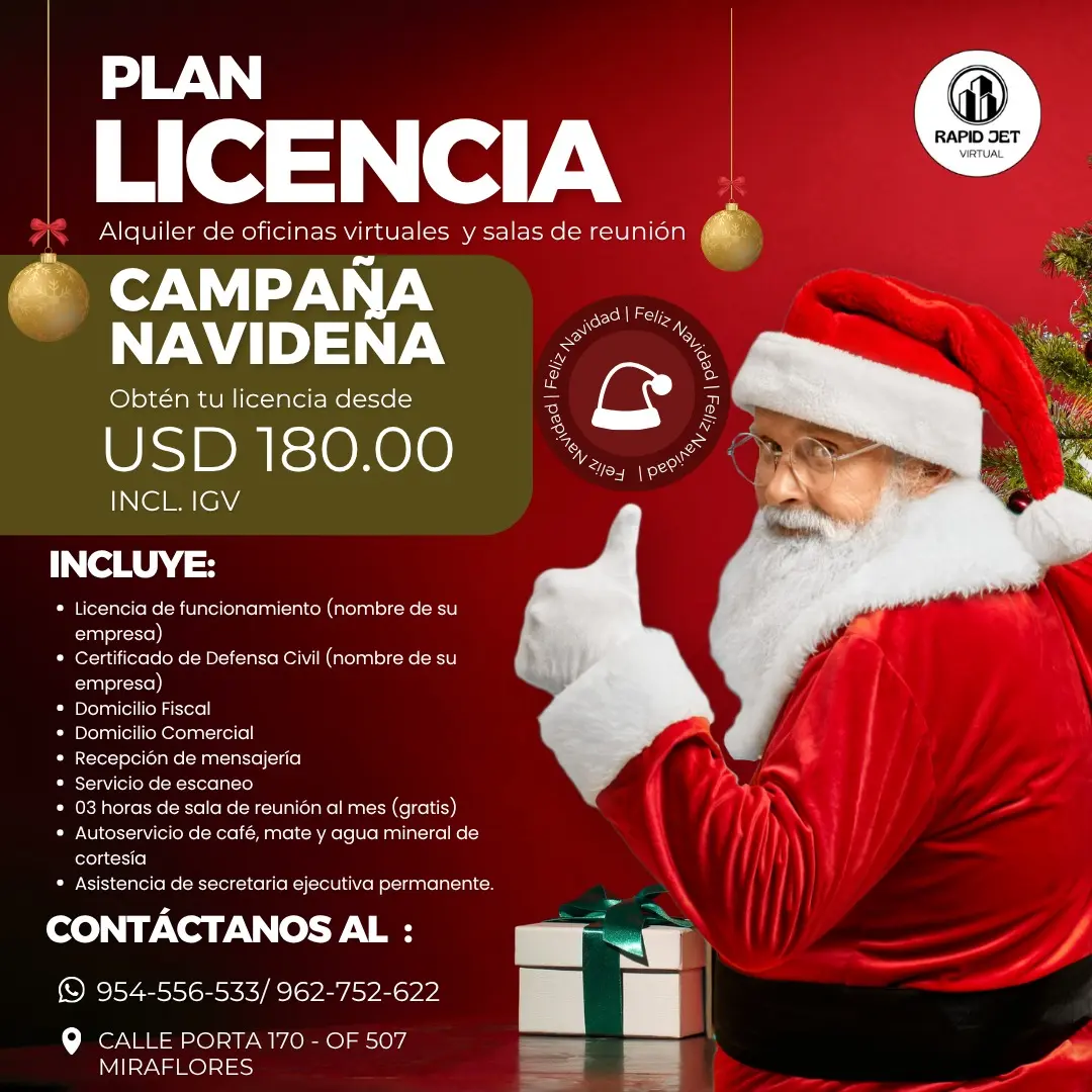 ALQUILER DE OFICINA VIRTUAL - PLAN DE LICENCIAMIENTO