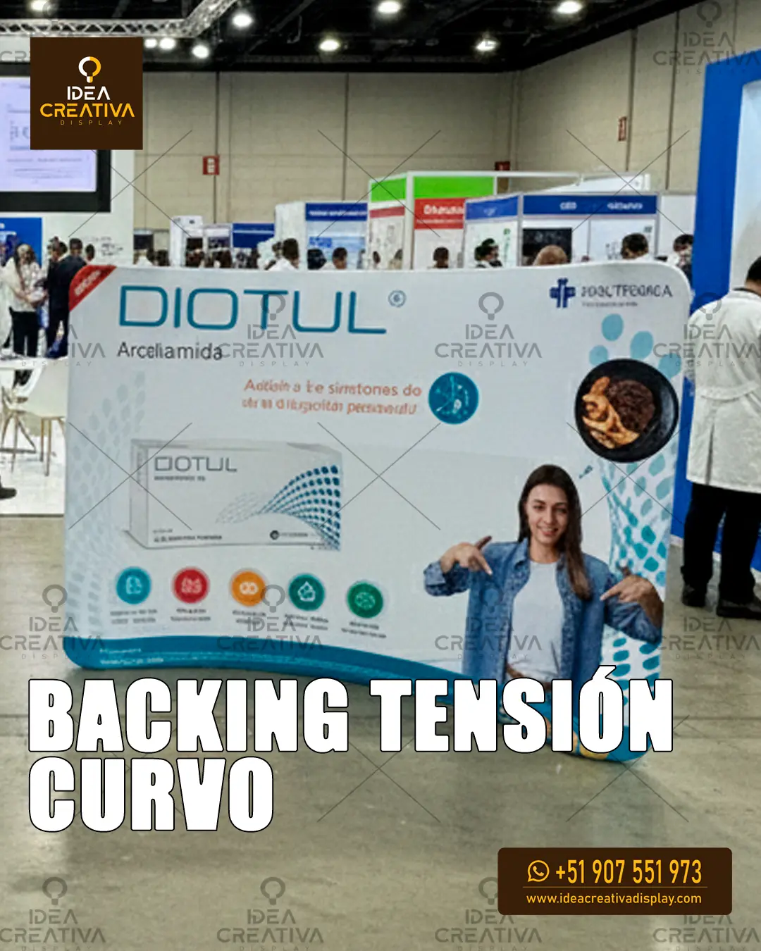Backing Tension Curvo. Exhibidor de Gran Formato sin Arrugas