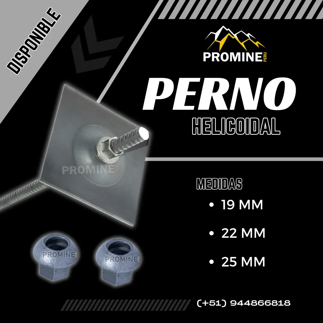 Perno Helicoidal para Minería