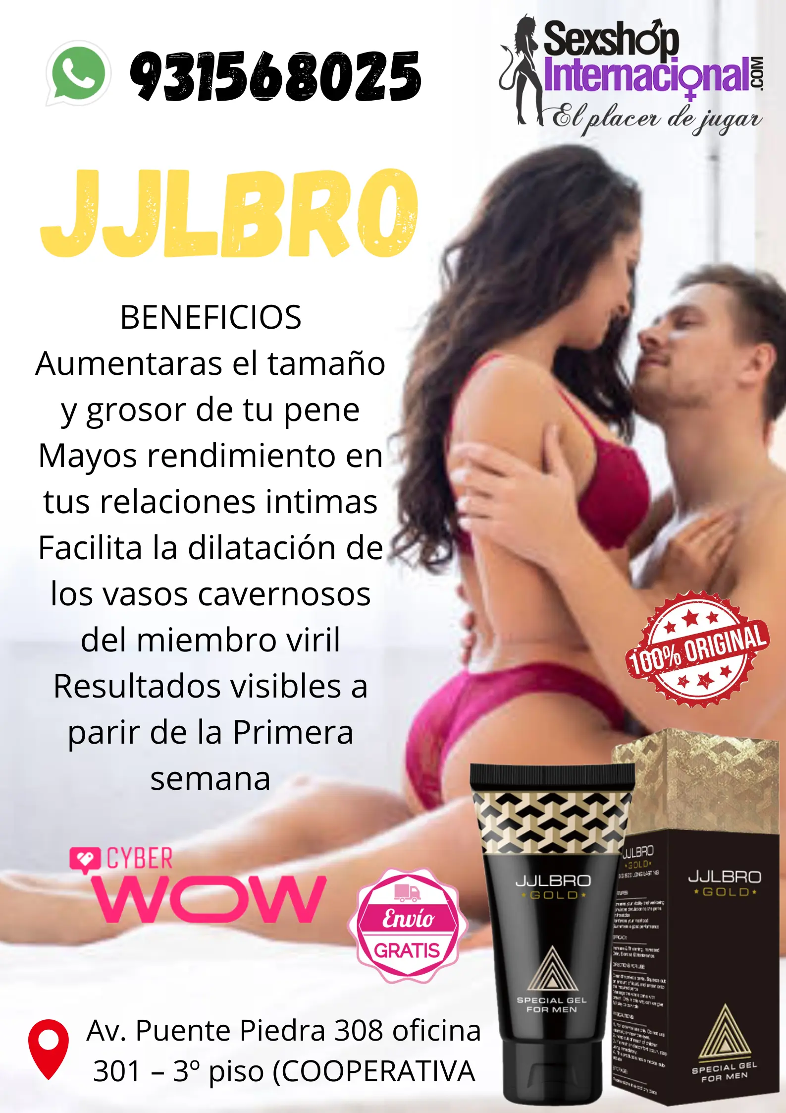 JJLBRO GEL POTENCIA SEXUAL DESARROLLO VIRIL 