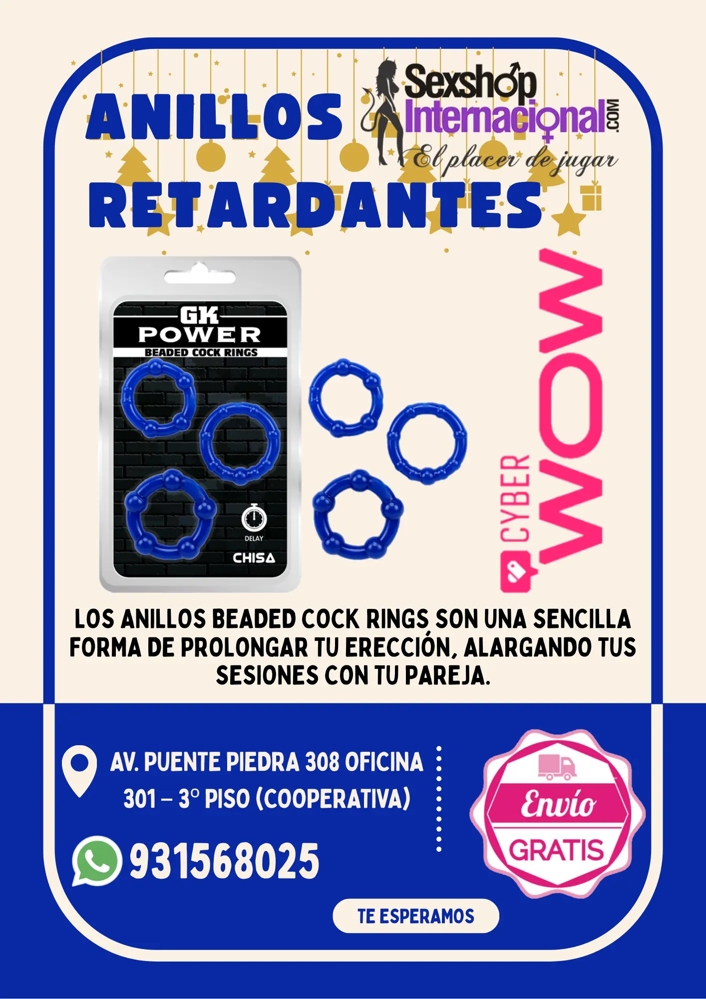 ANILLOS RETARDANTES SEXSHOP PUENTE PIEDRA