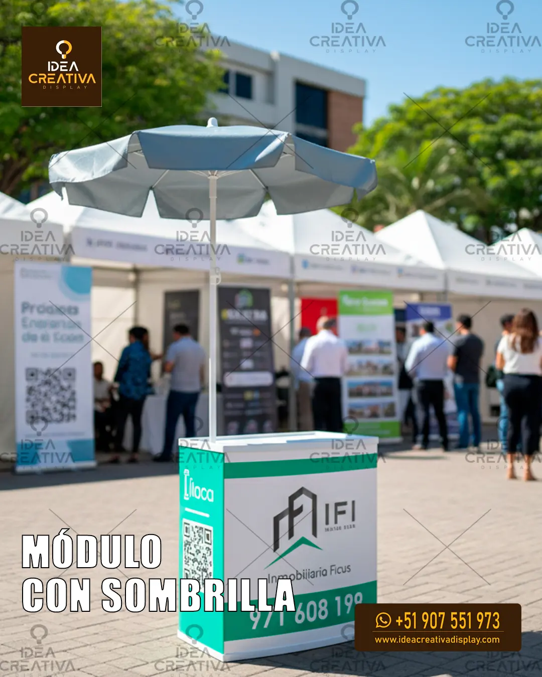 Módulos Portátiles Ruedas y Sombrilla Stands Venta