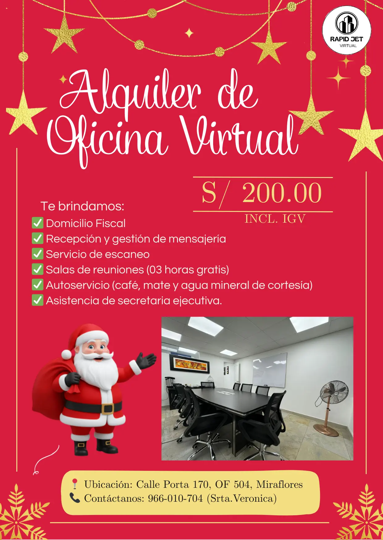 ALQUILER DE OFICINA VIRTUAL EN MIRAFLORES