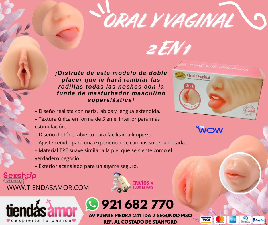 BOCA VAGINA 2 EN 1 juguetes lubricantes retardantes poten