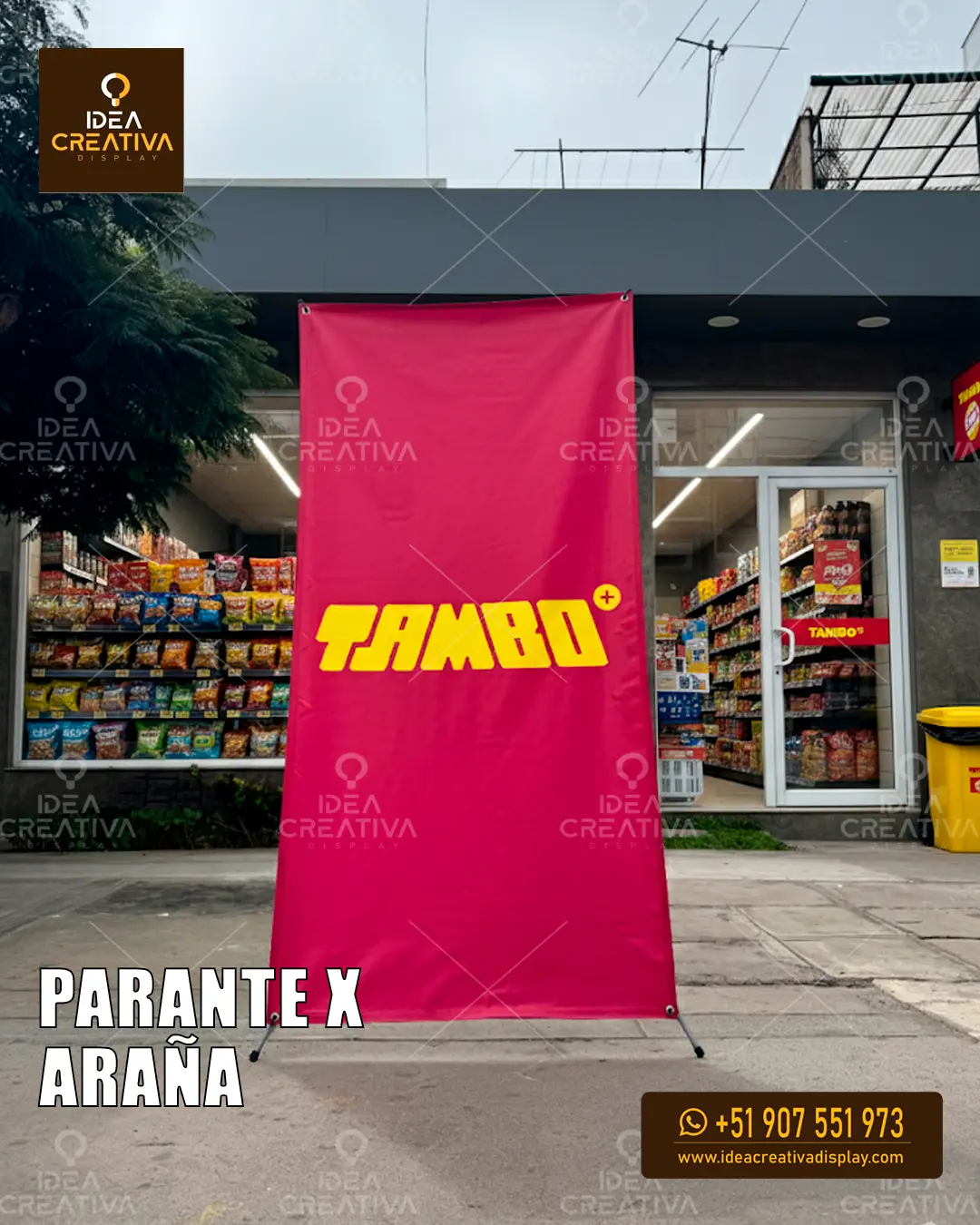 Parante X Araña Publicitario Exhibidor de Banner Económico