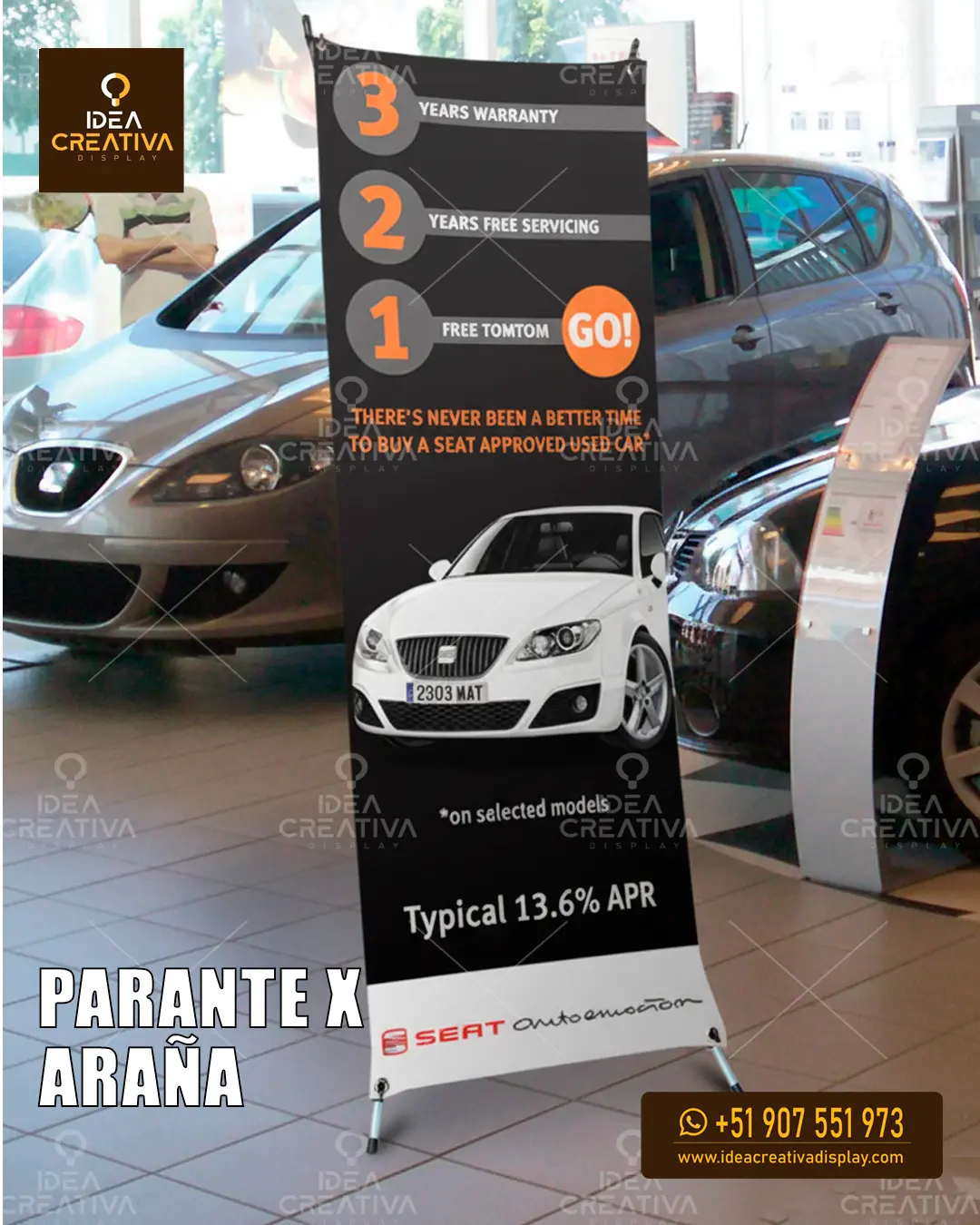 Parante X Araña Publicitario Exhibidor de Banner Económico