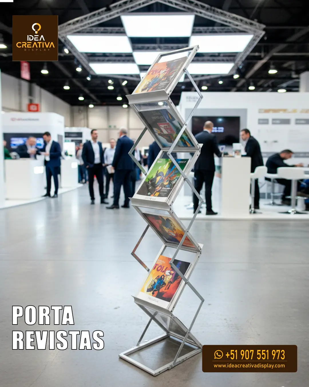 Porta Revistas Plegable de Metal o Acrílico