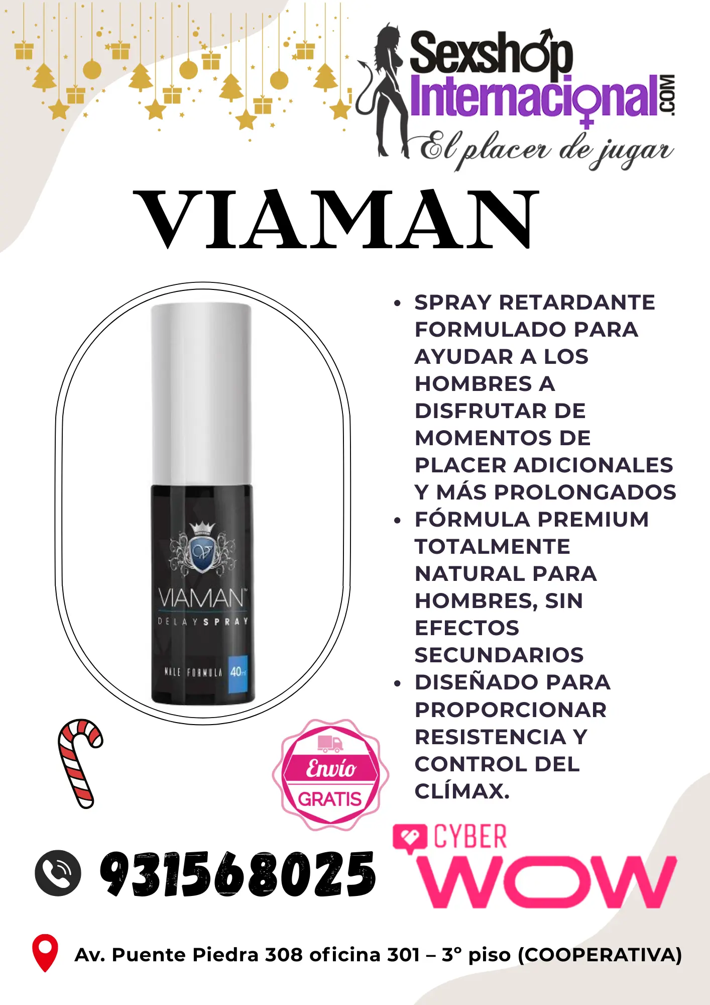 VIAMAN RETARDANTE PROLONGA LA EYACULACIÓN LIMA